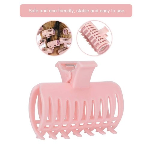 Haosie 15PCS Hot Roller Clips, Curler Claw Clip for Girls Women, Hair Roller Clips Fixing Clamp, Holding Section Claw Hairdressing Tool, Hair Rollers for Long Medium Hair(Pink)
