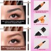 QUEEJOY Brow Mapping Kit includes 10m X Black&White Mapping String, 50pcs Eyebrow Ruler Stickers,White and Light Beige Brow Concealer & 2 Brow Brushes, Eyebrow Pencil Razor Sharpener and Instruction