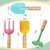 Beach Toy Scoop Sand Spade, Kids Small Garden Tool Set Toy, Rake, Spade, Hoe and Leaf Rake, Beach Shovels Spade Toy, Stainless Steel Sturdy Sandbox Kit Essential Beach Gear Accessories, 4 Pack