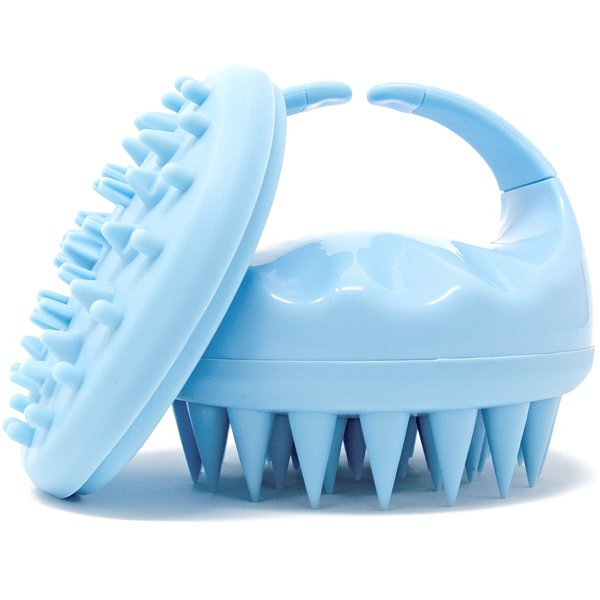Flatehead Hair Scalp Massager and Shampoo Brush for Shower Dandruff Removal - Wet and Dry - Encourages Growth - includes 2 Massage Removal Heads