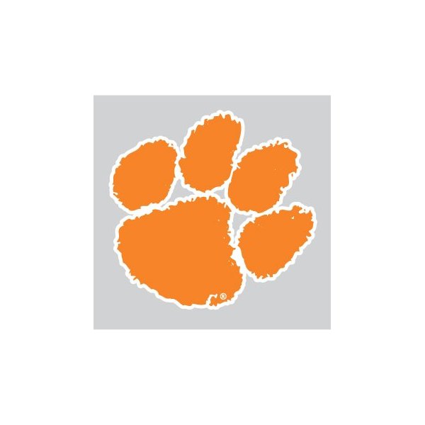 Clemson Tigers Orange TIGER PAW Logo 6" Vinyl Decal Car Truck Clemson Sticker