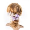 Flower Bridal hairpiece bridal hair clip flower hair comb rhinestone and pearl Accented bride bun pin - wedding hairpiece