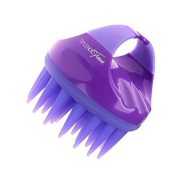 Splendid Tresses Scalp Refresher hand grip Shampoo Brush (Purple)