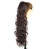 Yoanshop 24 Inch Long Messy Wavy Claw Clip Ponytail Extensions Synthetic Clip in Drawstring Curly Pony Tail Hair Extension Wig Hairpiece for Women (1B-33#)