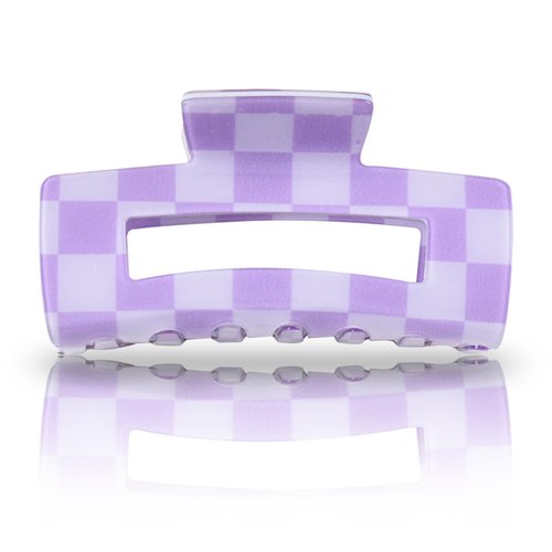 Chic Checkered Hair Claw Clip | Checkered Hair Clip Accessory for Women | Medium, Purple Checkerboard Stylish Hair Accessories, Strong Hold and Comfortable Grip, Ideal for All Hair Types (Purple)