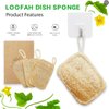 Natural Loofah Sponge Exfoliating Body Scrubber (3 Pack),Loofah Dish Sponge, Natural compostable loofah Plant, Shower Scrub, Remove Dead Skin loofah, Durable, Beige