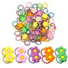 90 Psc Baby Hair Multicolor Ties 20 pcs Flower Soft Rubber Bands Thin Hair Ponytail Holder for Girls Infants Toddlers Kids Teens and Children (Flower)