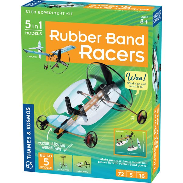Thames & Kosmos | Rubber Band Racers Kit | Science Kit | Includes Color Education Manual | Science Toy for Kids 8+,Green