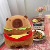 Ditucu Cute Hamburger Capybara Plush Burger Food Capibara Stuffed Animals Plushies Toys Hugging Gifts for Kids Brown 7.8 inch