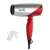 Berta 1875W Folding Hair Dryer Dual Voltage Blow Dryer Negative Ions Travel Dryer with 2 Heat 2 Speed Setting, Red