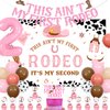 Sursurprise Western Cowgirl 2nd Birthday Decorations - This Ain’t My First Rodeo Backdrop Banners Garlands Cake Cupcake Toppers Balloons, Mexican Two Bday Party Supplies