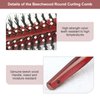 Harewu Round Curling Comb with Original Wooden Handle Made of Pure Beech Wood,Gentle Nylon Bristles,For All Hair Styles,Natural and Gentle Hair Brush (Red)
