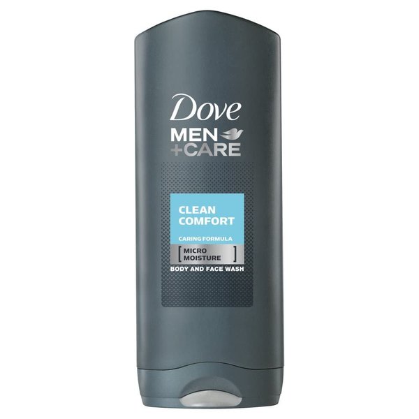 Dove Men Care Body and Face Wash, Hydrating Clean Comfort, 250 ml (8.5 fl oz), Value Bundle - Pack of 2