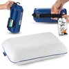 Marcolumb Travel & Camping Comfortable Memory Foam Pillow – Easy to Carry Portable Bag – Temperature Regulating Pillow Case - Perfect for Travelling (White)