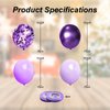 Purple and Confetti Balloons 66 Pcs 12inches Lavender Lilac Latex Balloons and 2 Roll of Purple Ribbon for Birthday Wedding Children's Parties Decorations