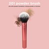 Real Techniques Powder Brush, Ultra Plush Synthetic Bristles, Aluminum Ferrules to Build Coverage, Cruelty Free, Mattified Finish, For Foundation, Setting Powder, Bronzers, Orange, 1 Count