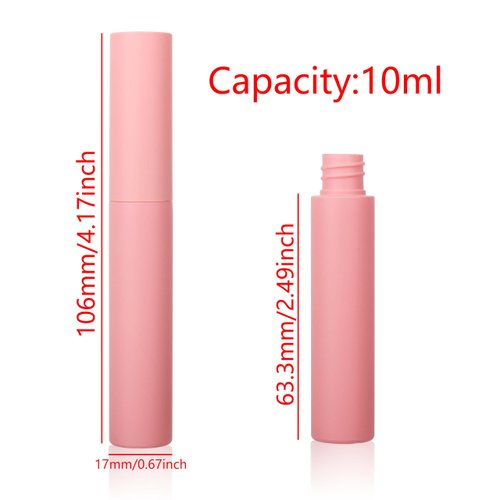 COSIDEA 12pcs 10ml empty mascara tube and wand for castor oil eyelash serum tubes opaque pink bottles