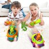 Remote Control Car for Toddler, Toys for 2 3 4 Year Old Boy, 2 Pack Toddler RC Car for Kids 3-5 with LED Lights & Music, Dinosaur Toys for Ages 2-4 , Christmas Birthday Gift Ideas for Toddler
