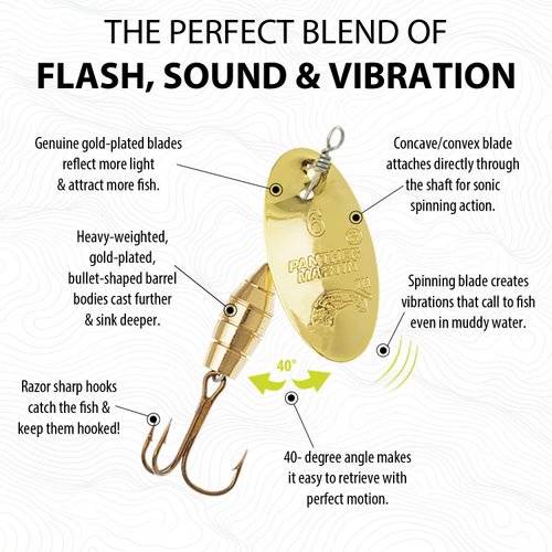 Panther Martin PMD_2_G Deluxe Barrel Body Spinners Fishing Lure - Gold - 2 (1/16 oz)