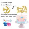 Gold Glitter Happy 70th Birthday Cake Topper, Hello 70, Cheers to 70 Years, 70 & Fabulous Party Decoration