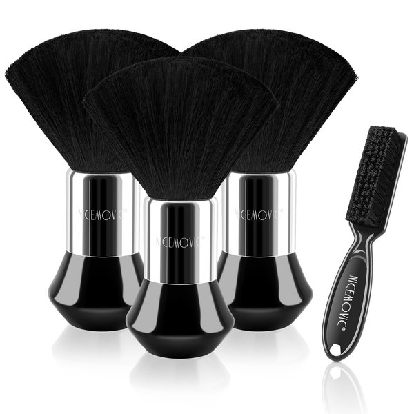 NICEMOVIC 4Pcs Barber Neck Duster Brush, Professional Barber Accessories Cleaning Supplies, Duster Nylon Brush Hair Cutting Styling Brush Tool