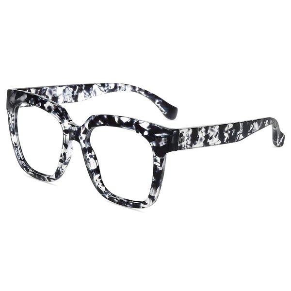 Firmoo Blue Light Blocking Glasses,Oversize Bagy Computer Eyeglasses, Classic Stylish Square Frame Eyewear for Women/Men (Pattern Frame)