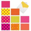 The Best Card Company - Box of 10 All Occasion Note Cards (4 x 5.12 Inch) - Blank Assorted Bulk Set - Hot Dots M3066