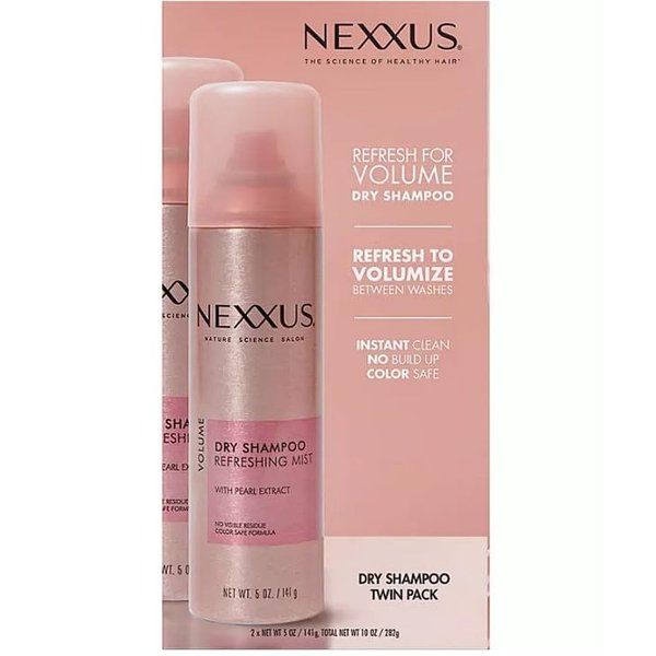 Nexxus Dry Shampoo Refreshing Mist with Pearl Extract, 2 Pack, 0.5 oz Each