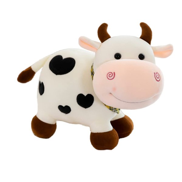 XZJMY Cow Plush Toy, 10.2" Little Cow Doll,Stuffed Animal Throw Plushie Pillow Doll, Present for Every Age & Occasion (White)