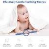 YAPROMO Silicone Baby Teether Tubes for Infants with Nursing Biting Chewing - 3 Pack 3 Pcs-Blue&Beige&Grey