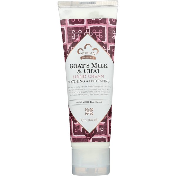 Nubian Heritage Goat's Milk & Chai Hand Cream, Soothing & Hydrating, 4 Oz (Pack of 3)