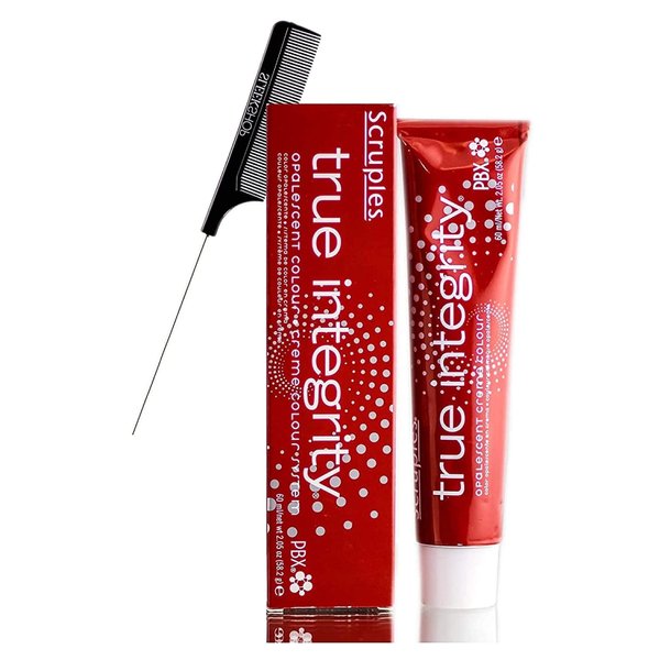 True Integrity Opalescent Creme Permanent Colour Dye Haircolor (w/Sleek Steel Pin Rat Tail Comb) Low-Ammonia Cream Hair Color (9NA - Very Light Neutral Ash Blonde)