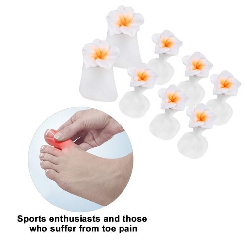 Beaupretty 2 Boxes Nail Polish Toe Separator Silicone Flower Shape Individual Toe Spacers Fingers Nail Stretchers Pedicure Tool for Home Salon(Mixed Color)