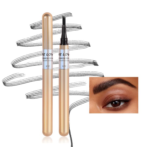 Eyebrow Pencil Red Brown, Microblading Tattoo Brow Pen 4 Point Eyebrow Pencil Waterproof Smudge Proof Four-Fork Liquid Eyebrow Pencil, Precision Eyebrow Pencil Long Lasting Natural Wild 4D Eyebrow Pencil Sexy Brow Makeup (03# Red Brown)