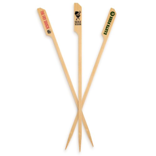 7.1" Custom Bamboo Paddle Picks – Personalized Food Picks – Full-Color Printed Logo Picks – Eco-Friendly Skewers for Burgers, Sandwiches & Catering – 50 Pack