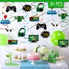 MIAHART 34 Pieces Video Game Party Hanging Swirls Decorations Foil Ceiling Streamers for Video Game Themed Birthday Party Decorations