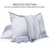 2 Pack Satin Pillowcase with Latent Zipper, Adjustable Satin Eye Mask for Sleeping and Satin Volume Scrunchie for Hair and Skin, Standard Size (Silver,Classic Style)