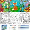 Volmop 3 Pack Paint by Numbers for Kids Ages 8-12,10 * 8" Color by Number for Kids Framed Canvas with 17 Acrylic Paints and 6 Brushes, Kids'Paint by Number, Arts and Crafts Art Supplies for Kids 4-8