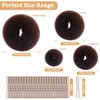 MAGDIY 10 Pcs Hair Bun Maker Medium Hair Donuts for Buns, Brown Ballet Bun Kit with 50pcs U Shaped Hair Pins and 10pcs Sock Bun for Women Girls Short & Thin Hair (Size M-3.15 inch, Brown)