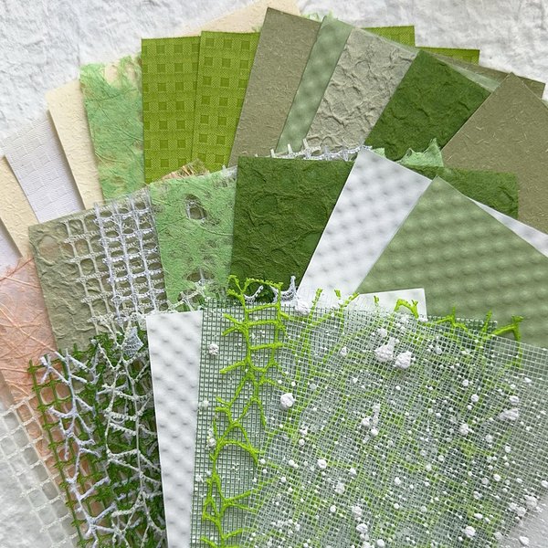 K Kattone 32Pcs Handmade Scrapbook Paper Craft Textured Paper Morandi A6 sheet Mesh Fabric Mulberry Special Paper Mix for Scrapbooking Junk Journal Journaling Supplies DIY Materials, 5.5x4 inches
