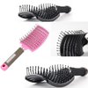 AISIBO Curved Vented Styling Hair Brush, 2PCS Anti Frizz Hair Detangling Brush, for Wet Hair or Dry Hair, Black, Pink