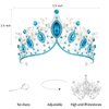 VELSCRUN Blue Crystal Birthday Tiara Crowns for Women Girls Elegant Queen Crown Headband Birthday Queen Sash Happy Birthday Queen Party Decorations Birthday Cake Topper Hair Accessories