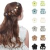 TEBIEKOY 24Pcs Small Hair Clips, Flower Hair Clip for Women Girls Kids Teens Mini Claw Clips Ponytail Clips Cute Tiny Hair Claw Clip Little Girl Hair Accessories for Toddlers