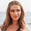 Aukmla Sequin Head Chain Gold 1920s Flapper Headpiece Cap Roaring 20s Halloween Festival Costume Hair Chains Headband for Women and Girls
