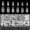 FEBSNOW 600 Pcs Clear Almond Fake Gel Nail Tips Full Cover Short Acrylic False Press On Nails for Nail Extension Home DIY Nail Salon,12 Size