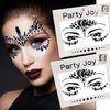 Black Eye Body Face Gems Rhinestone Temporary Tattoo Sticker -Face Body Tattoos Party Makeup Self Adhesive Crystal Makeup Diamonds Holiday Festival Party Supplies 2pcs