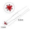 eBoot 40 Pack Crystal Hair Pins Rose Flower Rhinestone Hair Clips for Bridal Wedding Women Hair Jewelry Accessories, with Storage Bag (Red)