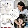 6Pcs Drill Hair Clips Diamond Hair Pin Bobby Pins Rhinestone Bangs Clips (White, Blue, Black, , Crystal Yellow, Pearl, 1 Pcs Each)