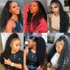 Yepei Curly Ponytail Extension Human Hair for Black Women Brazilian Wrap Around Ponytail Human Hair Curly Clip in Ponytail Hair Extensions Natural Black 14 Inch