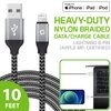 Lightning USB Charging Cable for iPhones, Braided Cable (Made for iPhone) Apple MFI Certified (10-FT Dark Grey)